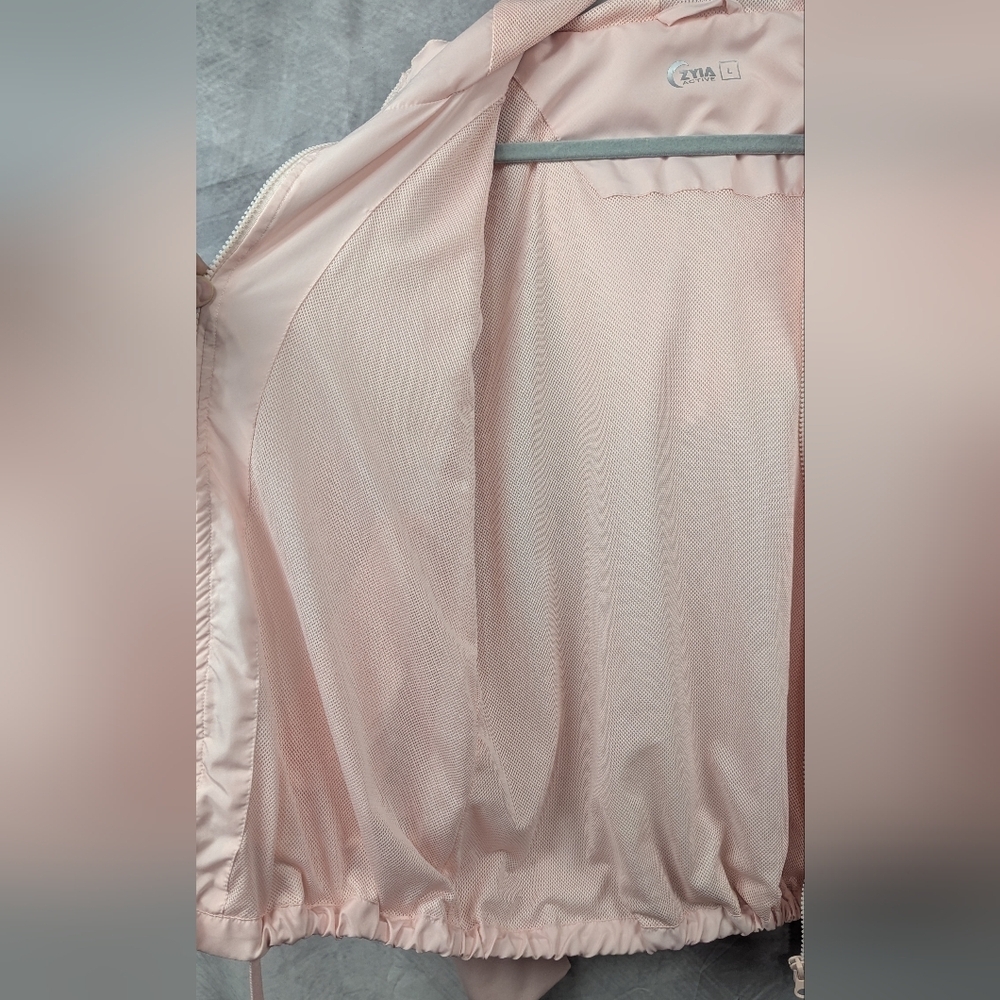 Zyia Bomber Hooded Jacket Blush Pink Size Large - Picture 3 of 11